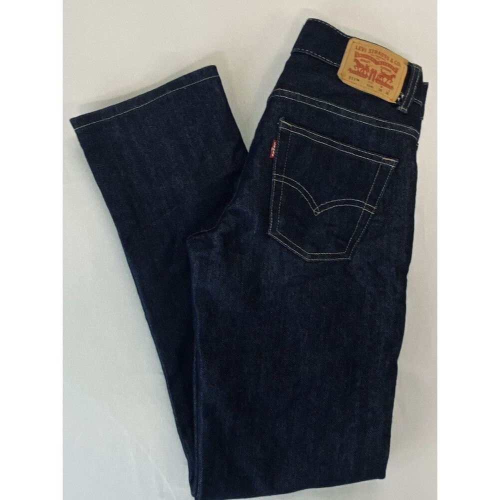 Levis 511 Boys Dark Wash Slim Fit 5 Pocket Denim Blue Jeans Size 12 R 26x26